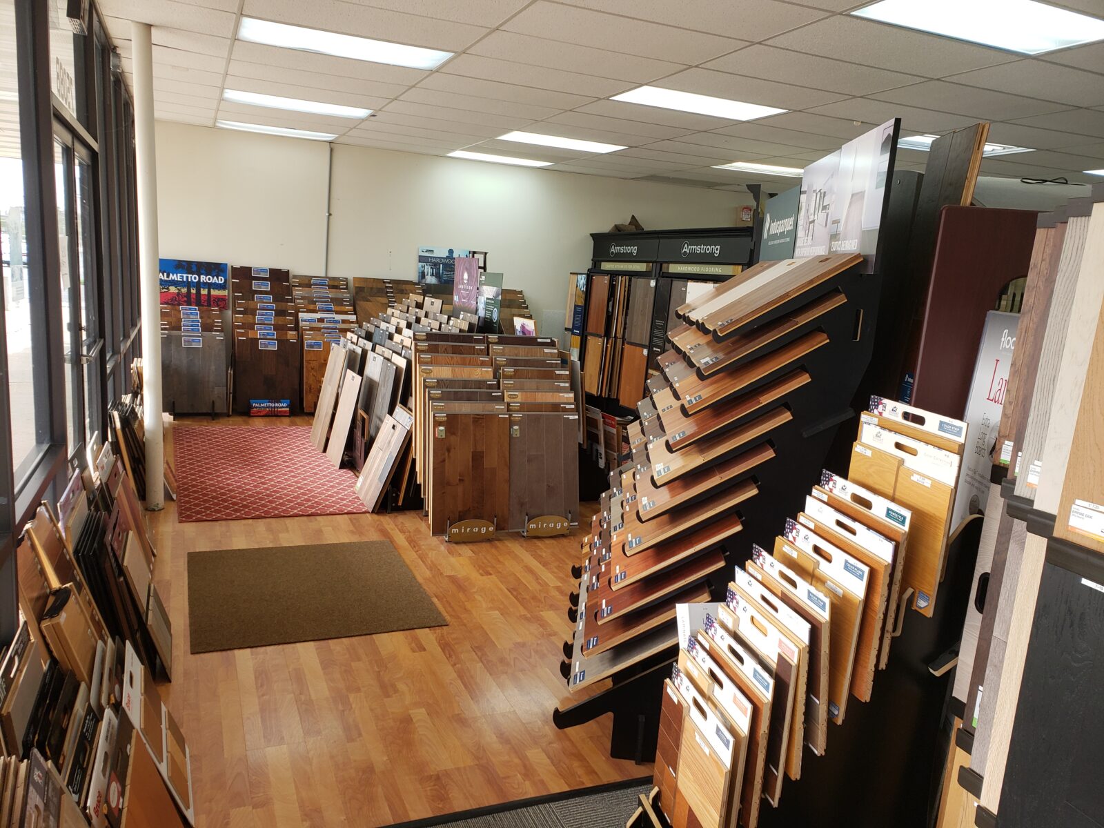 Variety of flooring products in showroom | Mill Direct Floor Coverings