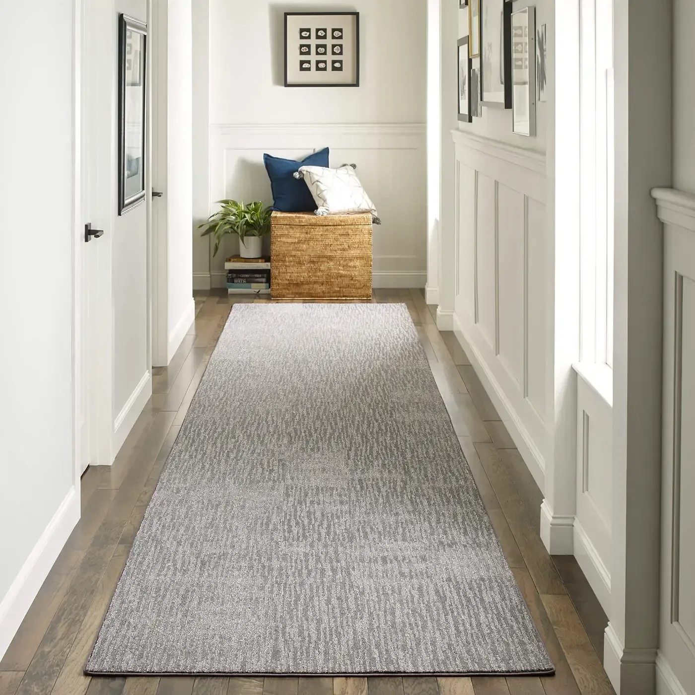DynamicVision-HDE96-00501-Houndstooth-Hallway-2-V A long, grey Shaw Floors area rug